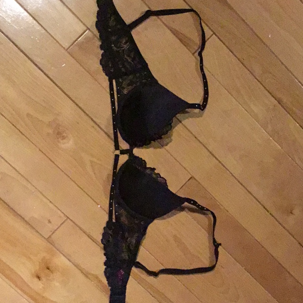 Sexy padded black bra